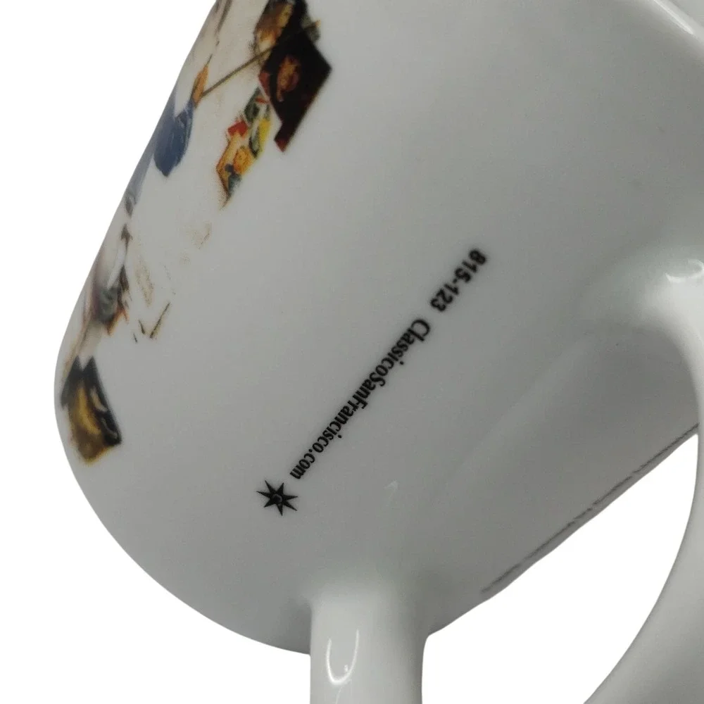 Vintage 1982 Norman‎ Rockwell Triple Self Portrait Coffee Mug